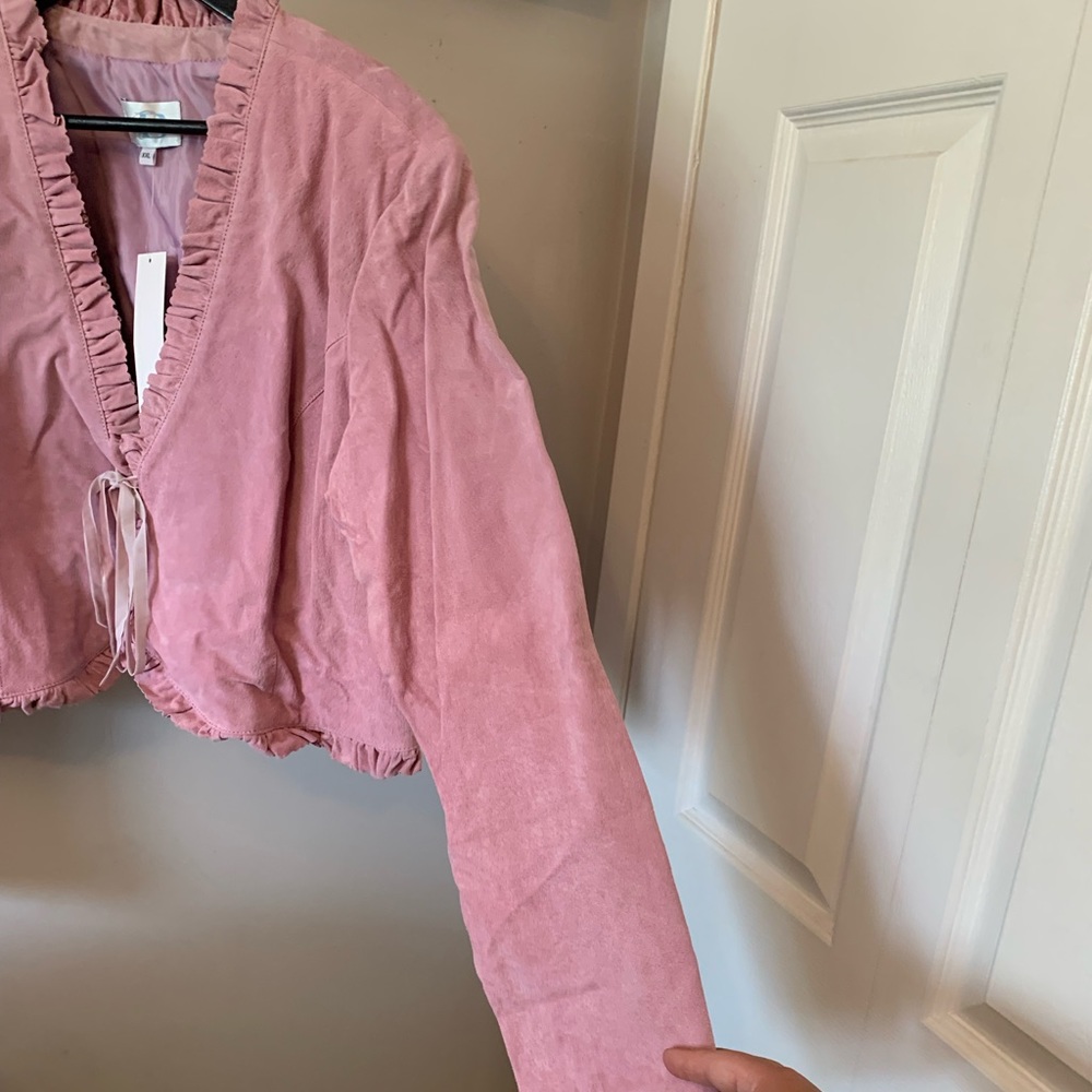 NWT / Alice Blue / XXL / Genuine Leather (Suede) / Cropped Jacket - Picture 5 of 12